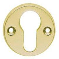 Loops 45mm Euro Profile Open Escutcheon 8mm Depth Polished Brass Keyhole Cover in Metallics