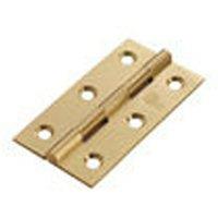 Loops PAIR 76 x 40 x 1.5mm Solid Drawn Brass Butt Hinge Satin Brass Interior Door in Metallics