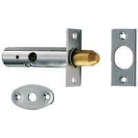 Loops 60mm Security Door Rack Bolt 32mm Fixing Centres Polished Chrome Door Latch