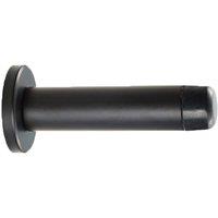 Loops Rubber Tipped Doorstop Cylinder with Rose Wall Mounted 70mm Matt Black