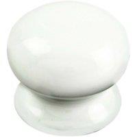 Loops Round Porcelain Cupboard Door Knob 43mm Diameter White Antique Cabinet Handle