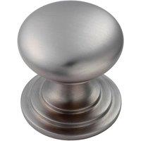 Loops Victorian Round Cupboard Door Knob 32mm Dia Stainless Steel Cabinet Handle in Metallics