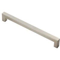 Loops Square Linear Block Pull Handle 206 x 14mm 192mm Fixing Centres Satin Steel in Metallics