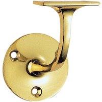 Loops Lightweight Handrail Bannister Bracket 72mm Projection Polished Brass in Metallics