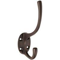 Loops Victorian Hat & Coat Hook on Oval Backplate 64mm Projection Matt Bronze