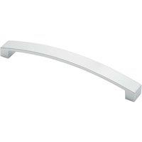 Loops Flat Curved Bow Pull Handle 238 x 25mm 224mm Fixing Centres Polished Chrome