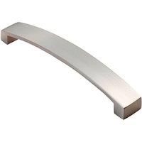 Loops Flat Curved Bow Pull Handle 238 x 25mm 224mm Fixing Centres Satin Nickel in Metallics