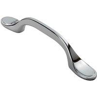 Loops 128mm Shaker Style Cabinet Pull Handle 76mm Fixing Centres Polished Chrome