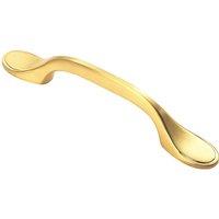 Loops 128mm Shaker Style Cabinet Pull Handle 76mm Fixing Centres Satin Brass in Metallics
