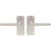 Loops PAIR Straight Tapered Handle on Latch Backplate 102 x 41mm Satin Aluminium