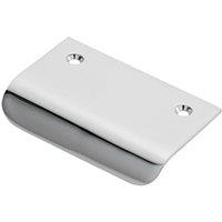 Loops Semi Concealed Cabinet Finger Pull Handle 52mm Fixing Centres Polished Chrome