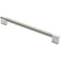 Loops Keyhole Bar Pull Handle 236 x 14mm 224mm Fixing Centres Satin Nickel & Chrome in Metallics