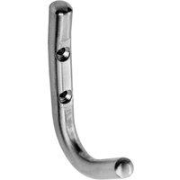 Loops Slimline One Piece Coat Hook 55mm Projection Satin Stainless Steel in Metallics