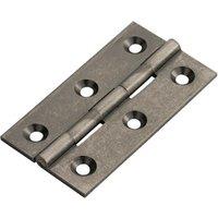 Loops PAIR 64 x 35 x 2mm Cabinet Hinge Pewter Metal Small Cupboard Door