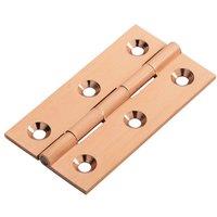 Loops PAIR 64 x 35 x 2mm Cabinet Hinge Modern Satin Copper Cupboard Door