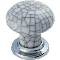 Loops Porcelain Mushroom Cupboard Door Knob Glaze Design Polished Chrome Matt Chrome