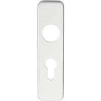 Loops PAIR Door Handle Euro Lock Plate for Safety Levers 154 x 40mm Satin Aluminium