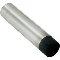 Loops Wall Mounted Doorstop Cylinder with Rubber Tip 74 x 16mm Bright Steel in Metallics