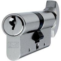 Loops 70mm Double EURO Cylinder & Thumbturn Lock Keyed to Differ 5 Pin Nickel Plated in Metallics