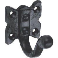 Loops Single Ornate Wardrobe Hook on Butterfly Backplate 47mm Proj Black Antique
