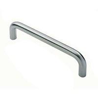 Loops Round D Bar Pull Handle 22mm Dia 150mm Fixing Centres Satin Stainless Steel in Metallics