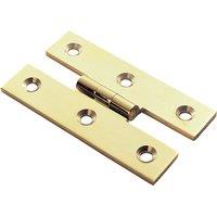 Loops PAIR 63 x 38 x 2mm H Pattern Cabinet Hinge Polished Brass Cupboard Door in Metallics