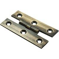 Loops PAIR 63 x 38 x 2mm H Pattern Cabinet Hinge Antique Brass Cupboard Door in Metallics