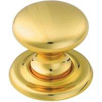 Loops Tiered Mushroom Cupboard Door Knob 32mm Diameter Polished Brass Cabinet Handle in Metallics