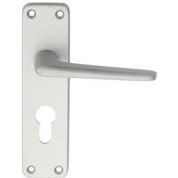 Loops PAIR Straight Tapered Lever on Euro Lock Backplate 152 x 41mm Satin Aluminium