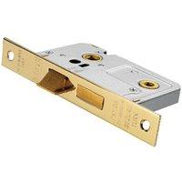 Loops Locking Bathroom Door Sashlock Latch Square Forend 64mm Electro Brassed in Metallics