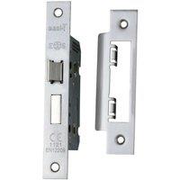 Loops Locking Bathroom Door Sashlock Latch Square Forend 64mm Satin Nickel in Metallics