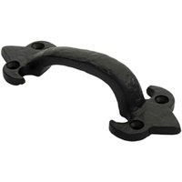 Loops Traditional Forged Iron Pull Handle 132 x 50mm Black Antique Door Handle