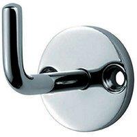 Loops Slimline Coat Hook on Round Rose 45mm Projection Bright Stainless Steel in Metallics