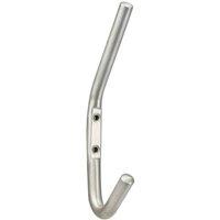 Loops Slimline One Piece Hat & Coat Hook 59mm Projection Satin Stainless Steel in Metallics