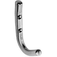 Loops Slimline One Piece Coat Hook 55mm Projection Bright Stainless Steel in Metallics