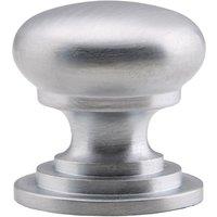 Loops Victorian Round Cupboard Door Knob 38mm Dia Satin Chrome Cabinet Handle