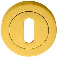 Loops 50mm Lock Profile Escutcheon Concealed Fix Polished Brass Keyhole Cover in Metallics
