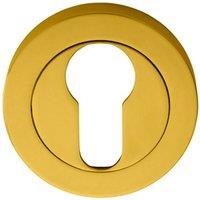 Loops 50mm Euro Profile Escutcheon Concealed Fix Polished Brass Keyhole Cover in Metallics