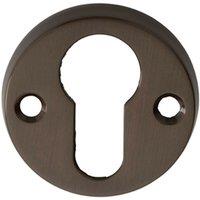 Loops 45mm Euro Profile Open Escutcheon 8mm Depth Dark Bronze Keyhole Cover