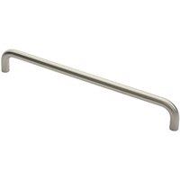 Loops Round D Bar Pull Handle 444 x 19mm 425mm Fixing Centres Satin Steel in Metallics