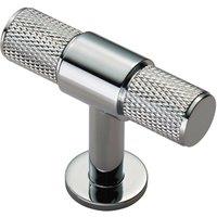 Loops Knurled Cupboard T Shape Pull Handle 50 x 13mm Polished Chrome Cabinet Handle