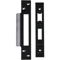Loops Square Forend Strike & Fixing Pack Suitable for Sashlocks Matt Black