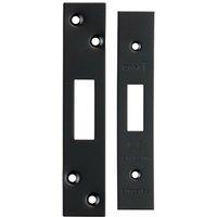 Loops Square Forend Strike & Fixing Pack Suitable for Deadlocks Matt Black