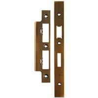 Loops Forend Strike & Fixing Pack For DIN Euro Sash & Bathroom Lock Antique Brass in Metallics