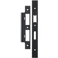 Loops Forend Strike & Fixing Pack For DIN Euro Sash & Bathroom Lock Matt Black