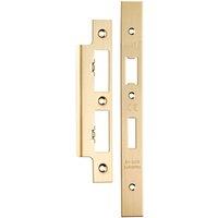 Loops Forend Strike & Fixing Pack For DIN Euro Sash & Bathroom Lock Satin Brass in Metallics