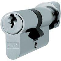 Loops 60mm EURO Cylinder & Thumbturn Lock Keyed to Differ 5 Pin Nickel Plated in Metallics
