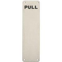 Loops Pull Engraved Door Finger Plate 300 x 75mm Satin Stainless Steel Push Plate in Metallics