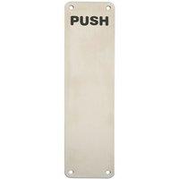 Loops Push Engraved Door Finger Plate 300 x 75mm Satin Stainless Steel Push Plate in Metallics