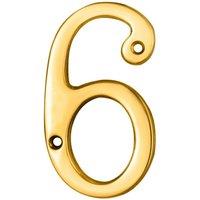 Loops Stainless Brass Door Number 6/9 75mm Height 4mm Depth House Numeral Plaque in Metallics